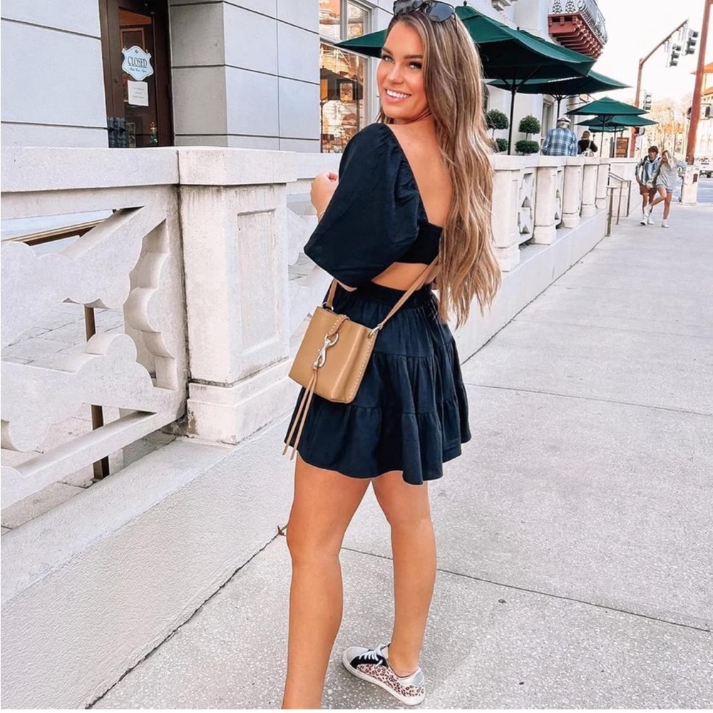 Cute black mini dress!
